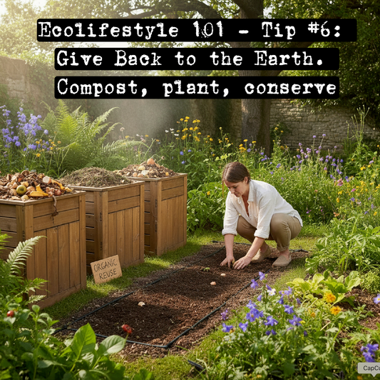 Tip #6 - Give Back to the Earth. Compost, plant, conserve