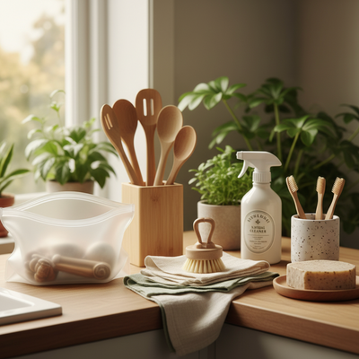 Eco-friendly home essentials and personal care items for a sustainable lifestyle.