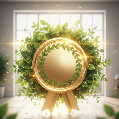 Award-winning selection of eco-conscious products, symbolizing quality, popularity, and commitment to the planet.