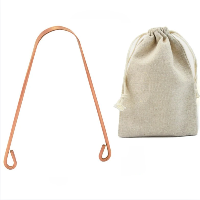 Copper Tongue Scraper Shape A with a reusable Bag