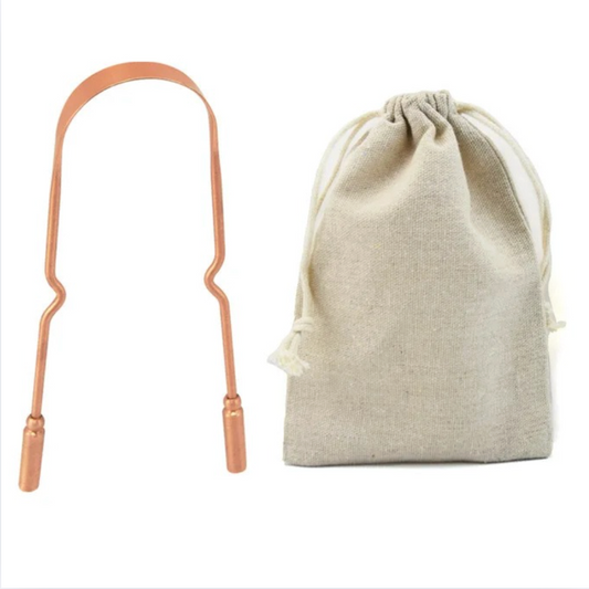 Copper Tongue Scraper Shape B with a reusable Bag