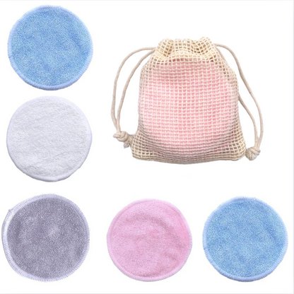 Reusable Bamboo Fiber Cotton Pads 10-Pack – Eco-Friendly & Washable