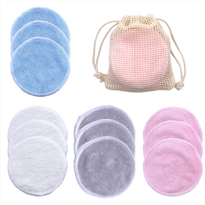 Reusable Bamboo Fiber Cotton Pads 10-Pack – Eco-Friendly & Washable