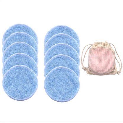 Reusable Bamboo Fiber Cotton Pads 10-Pack – Eco-Friendly & Washable