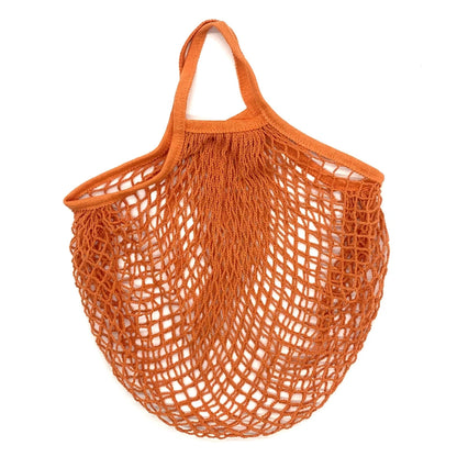 Ecologic Innovation Everyday Mesh Tote in Orange. Reusable 100% natural cotton bag for markets and beach days.