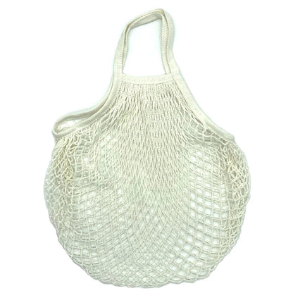 Ecologic Innovation Everyday Mesh Tote in White. Reusable 100% natural cotton bag for markets and beach days.