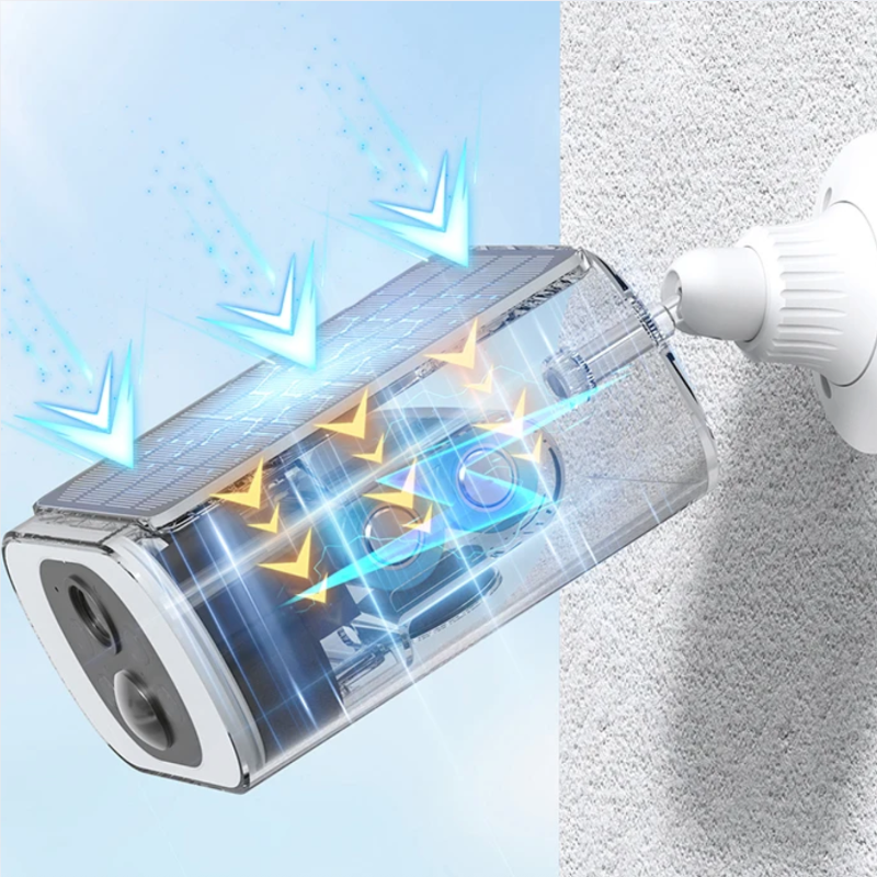 Cleaning device with a nozzle on a textured surface